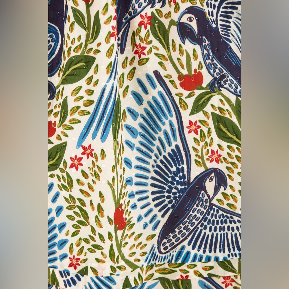 Off White Macaw Flight Smocked Maxi Dress FARM Rio - Picture 5 of 6
